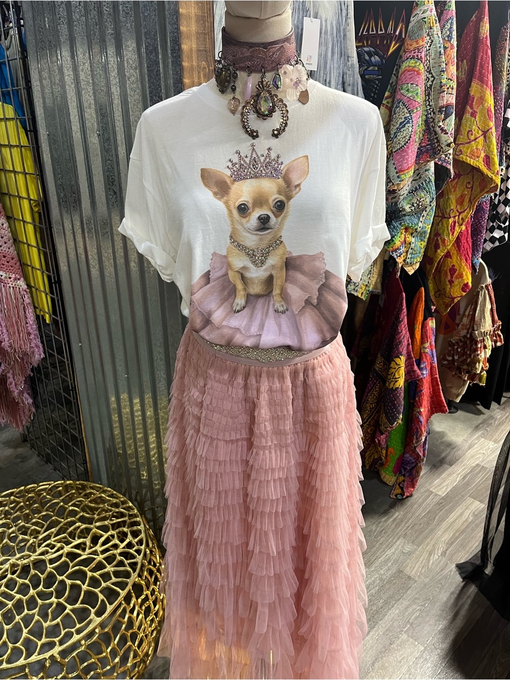Princess Chihuahua Bling Graphic Tee